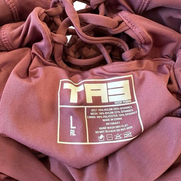 TA3 Deep Rose Seamed Squarey One Piece Sculpting Counting Viral Swimsuit Large - Picture 9 of 9